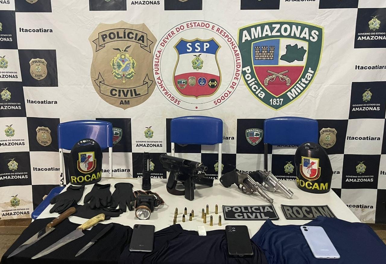 Grupo suspeito de roubar embarcações é preso com submetralhadora no Amazonas