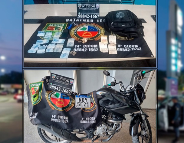 Dupla é presa ao passear com moto roubada em Manaus