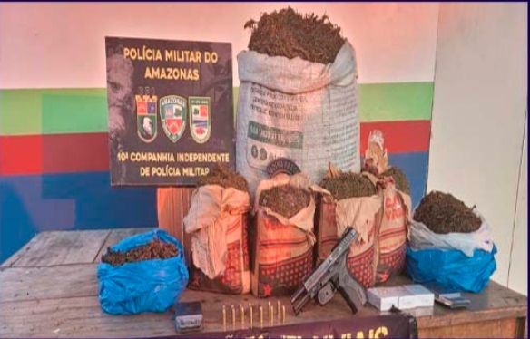 Polícia apreende quase 13kg de drogas em sacos de carvão no Amazonas