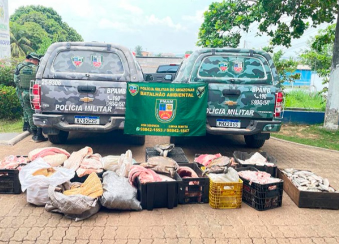 Pesca ilegal: Polícia apreende carne de peixe-boi e quelônios no Amazonas