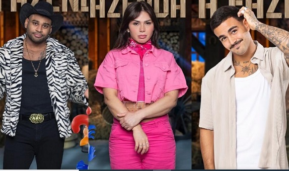 Cezar, Nadja e Yuri estão na roça em A Fazenda