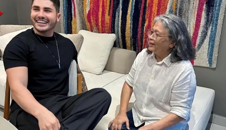 Lucas faz mistério sobre encontro com Marlene Mattos: 'Novidades'