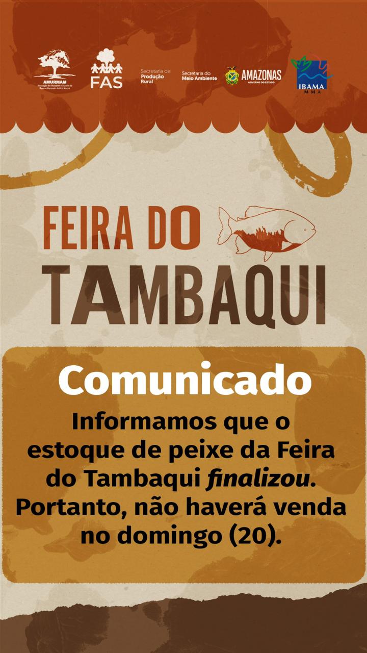 Peixes da Feira do Tambaqui esgotam em horas e evento é encerrado em Manaus