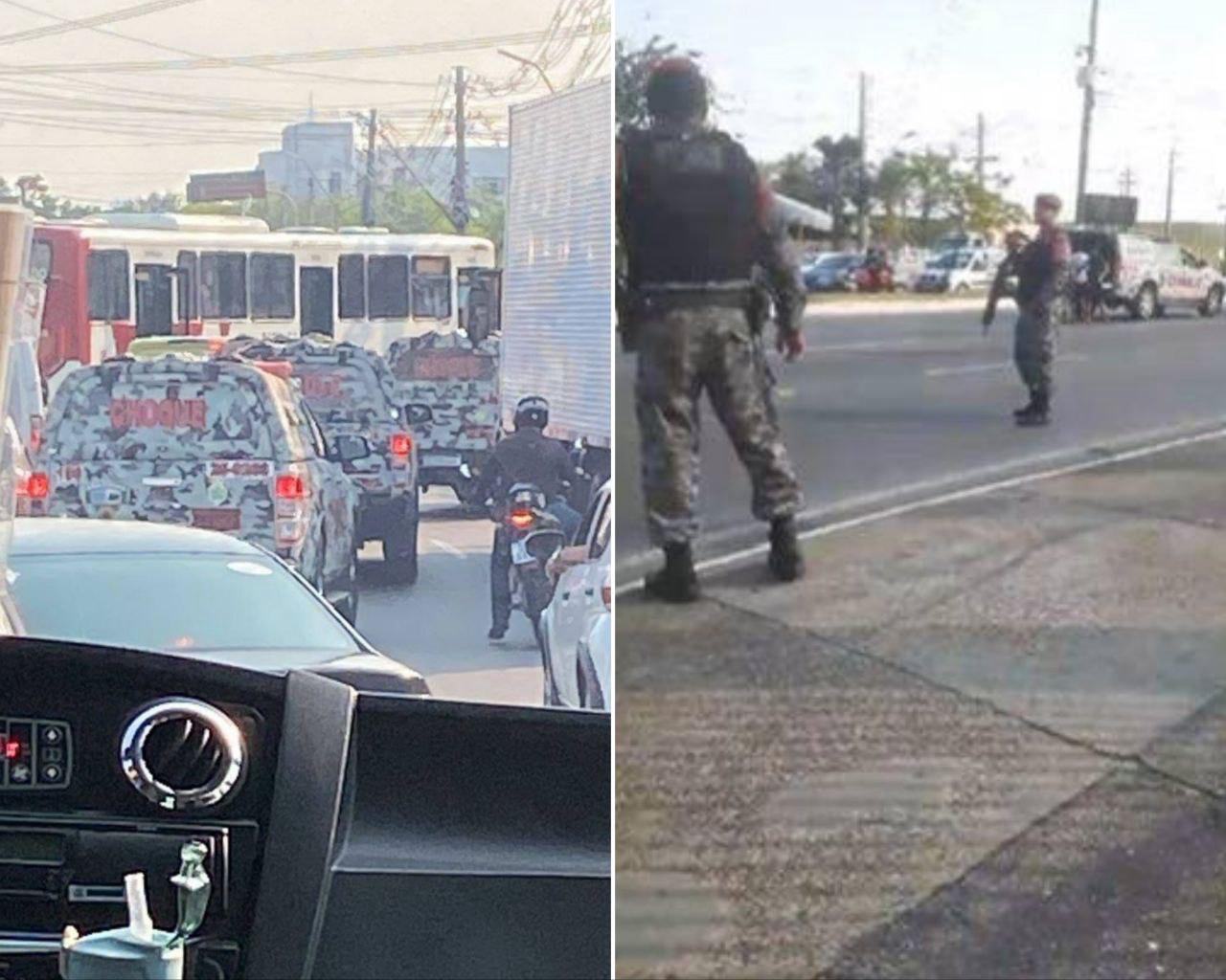 Ônibus fecha avenida após grupo anunciar assalto em Manaus