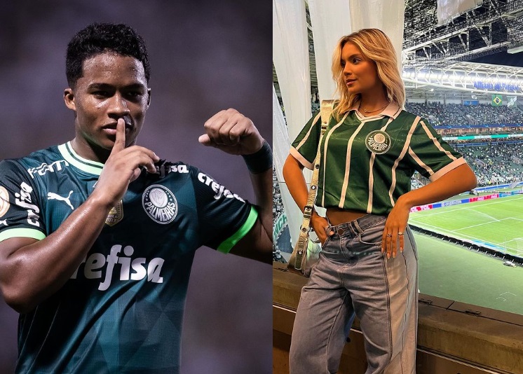 Caçula da seleção, Endrick está namorando modelo torcedora do Palmeiras; fotos