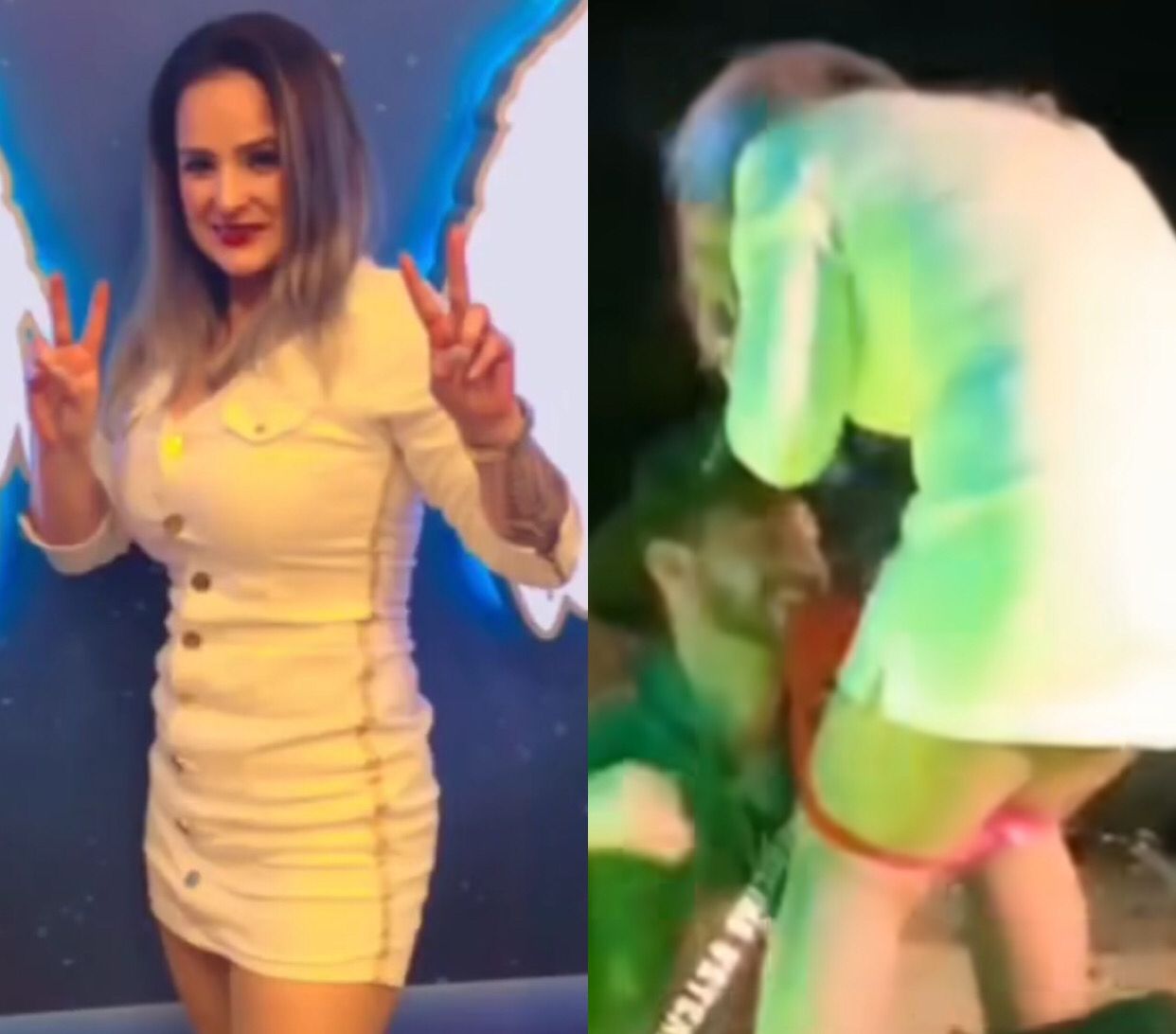 Cantora viraliza ao oferecer cachaça 'coada' na calcinha para fãs no palco