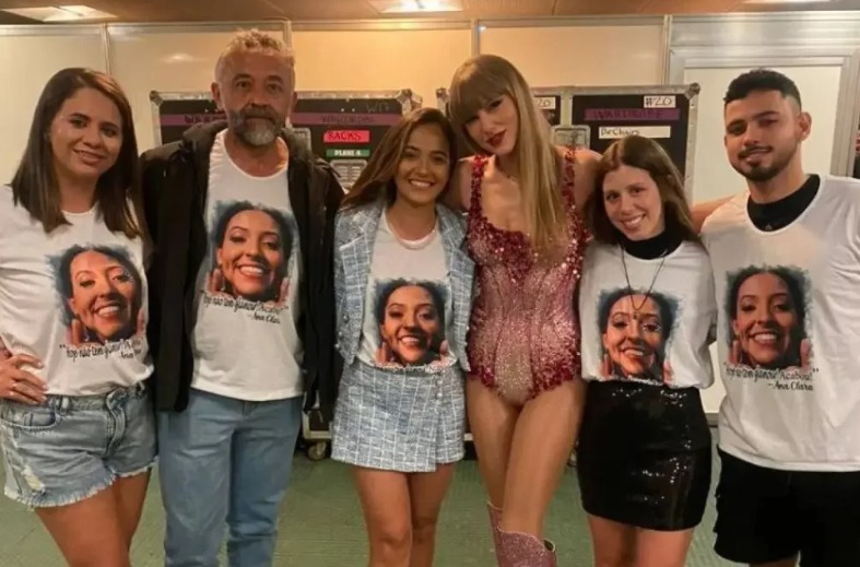 Taylor Swift encontra família de Ana Benevides, fã que morreu em show no Rio