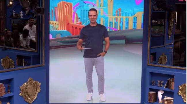 Tadeu Schmidt comete gafe e chama brother de Lucas Rangel; vídeo