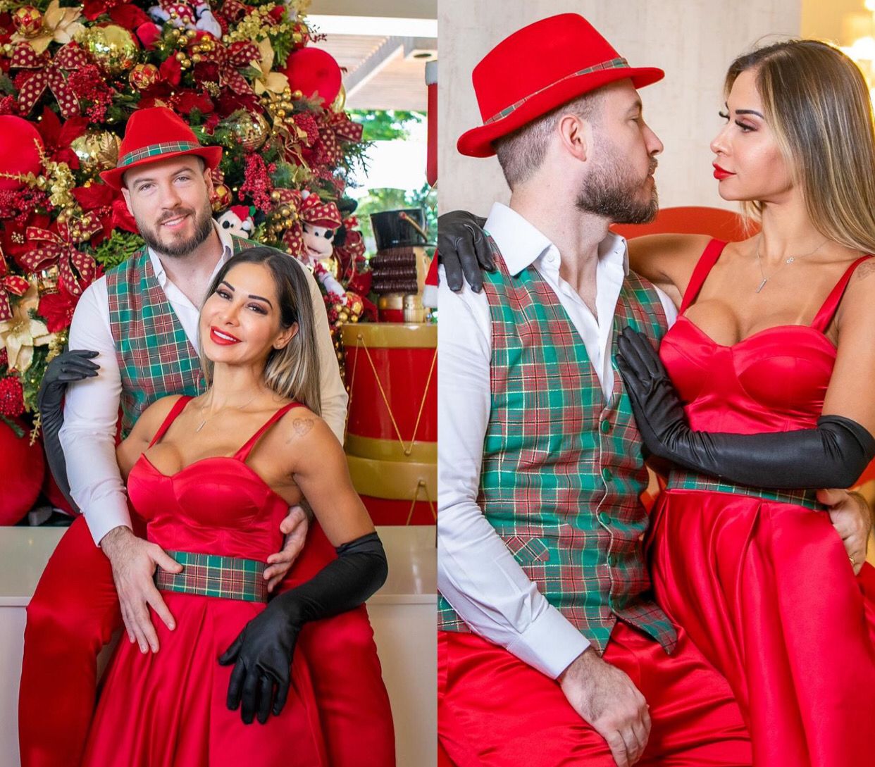 Thiago Nigro e Maíra Cardi mostram ensaio de Natal e levantam suspeita de gravidez
