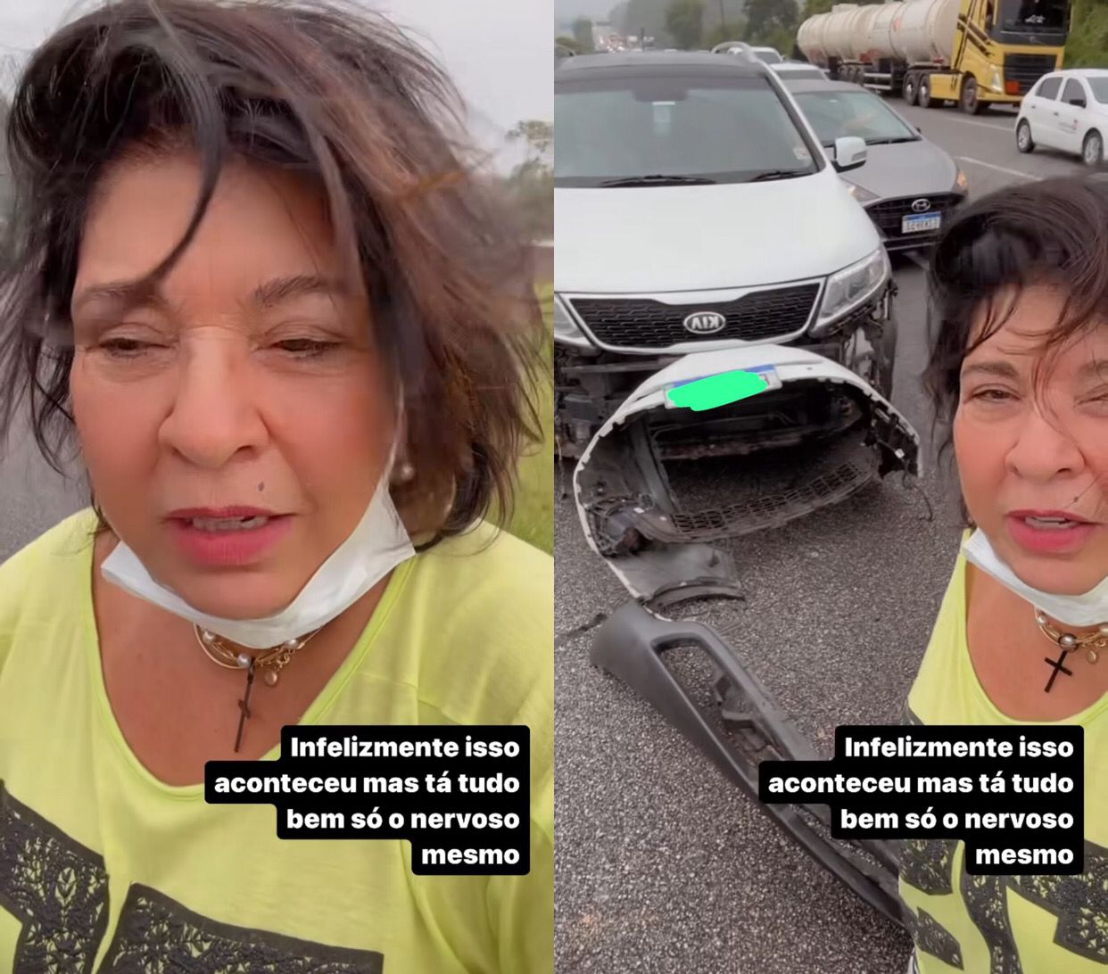 Roberta Miranda sofre acidente de carro