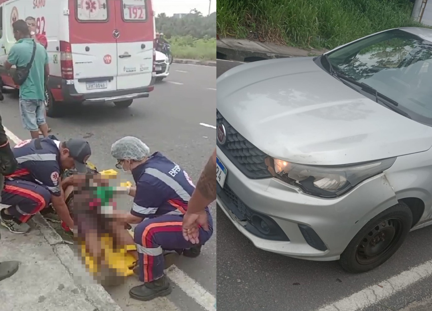 Motociclista sofre acidente ao fazer retorno na avenida das Flores em Manaus
