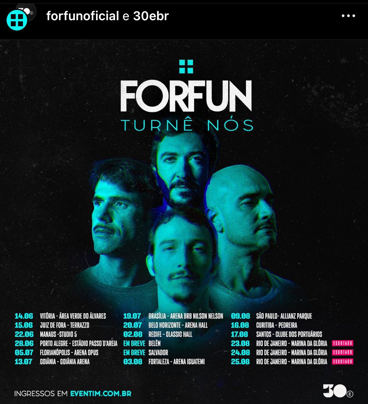 Forfun anuncia turnê de reencontro com show em Manaus 