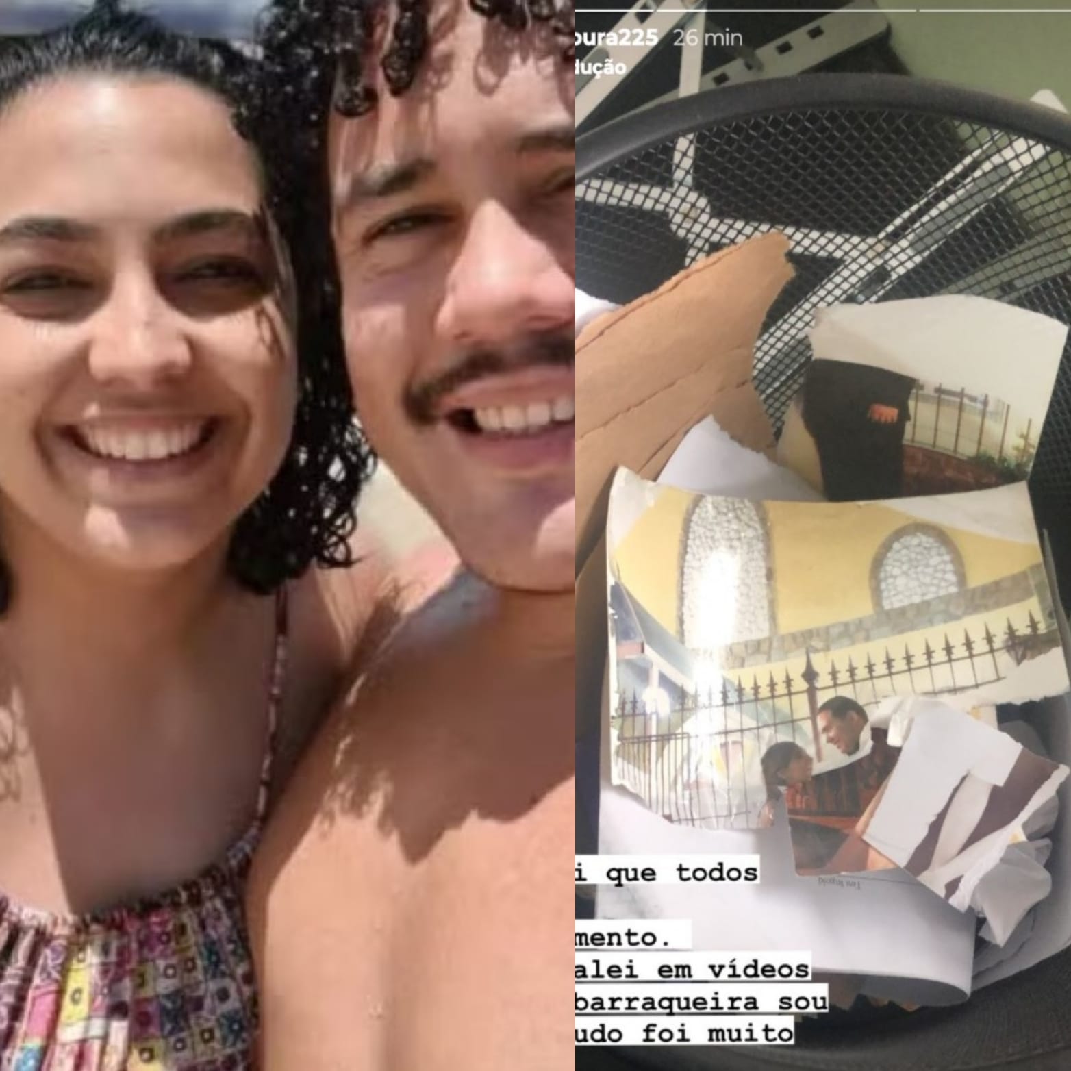 Esposa de Lucas Buda rasga fotos de casal e declara torcida por Davi: 'me acham vingativa'