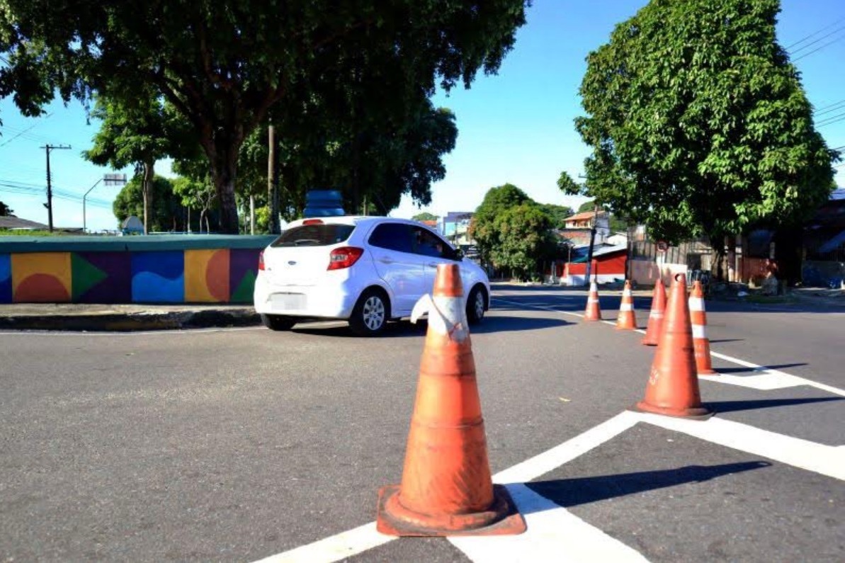 Trânsito no Japiim é alterado para melhorar fluidez na Avenida Rodrigo Otávio