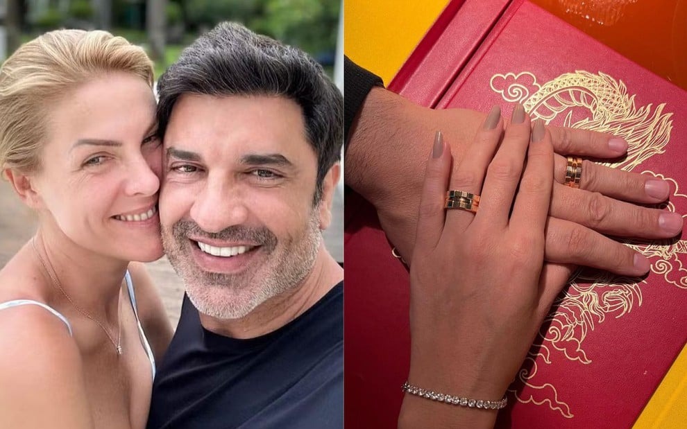 Ana Hickmann e Edu Guedes ficam noivos; veja foto das alianças