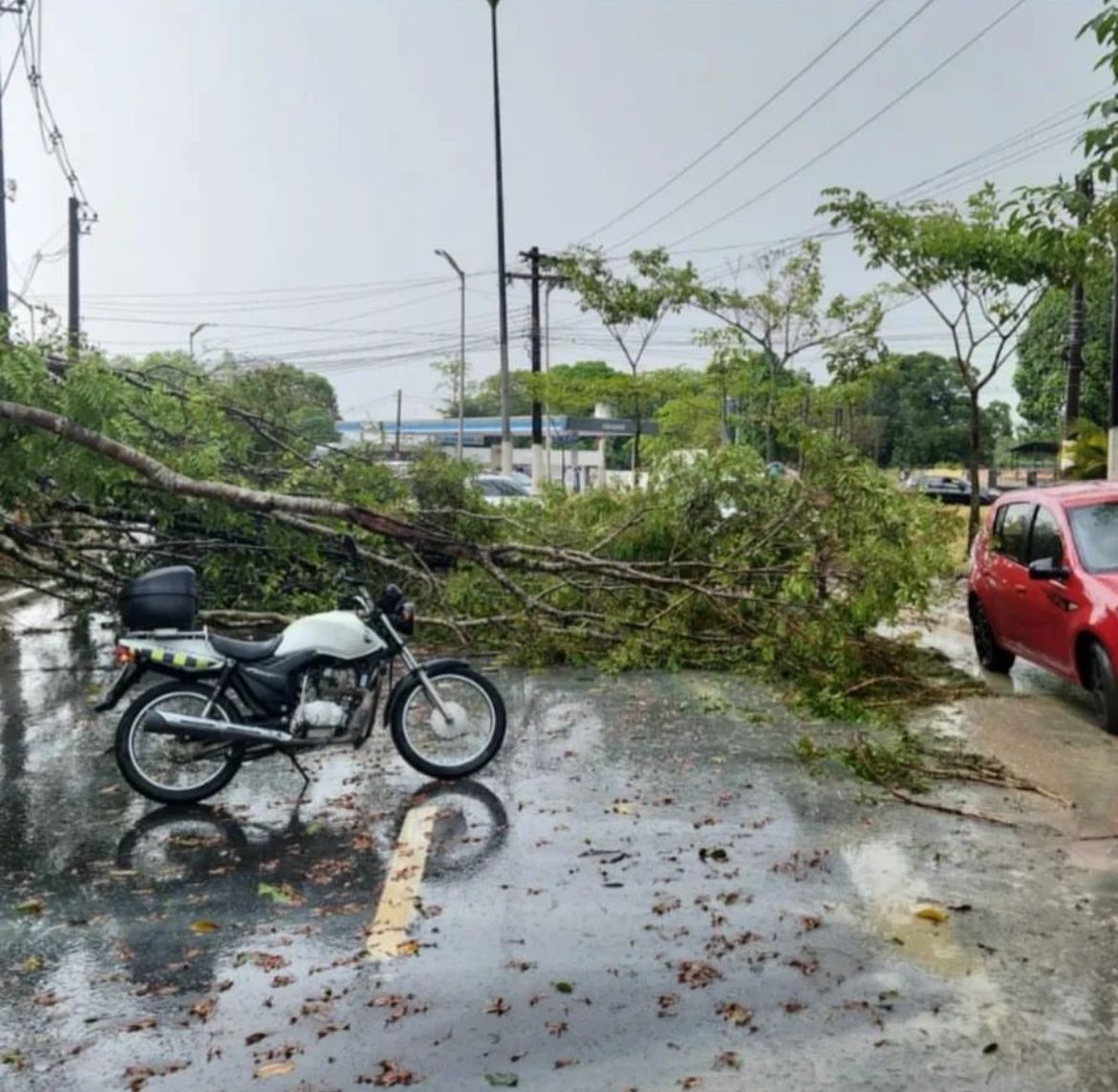 Vários bairros ficam sem energia após temporal em Manaus