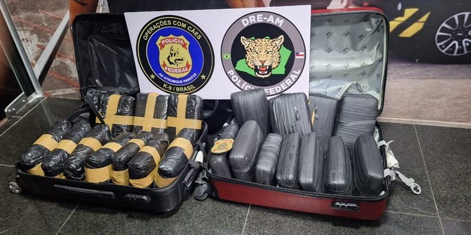 Grupo é preso no aeroporto de Manaus tentando levar mais de 50kg de drogas para SP