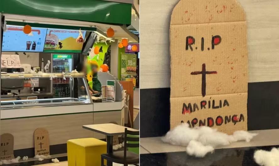 Família de Marília Mendonça vai processar Subway em Manaus por decoração de Halloween