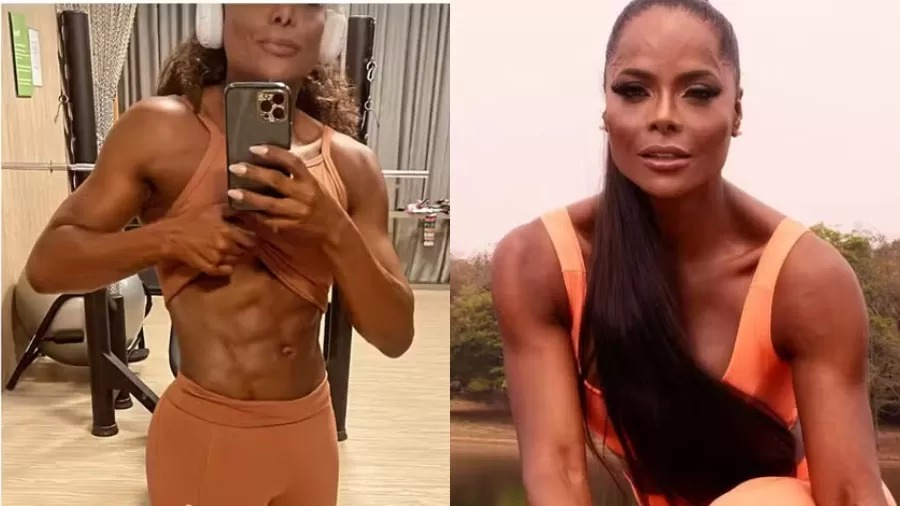 Aos 50 anos, Adriana Bombom impressiona com abdômen trincado 