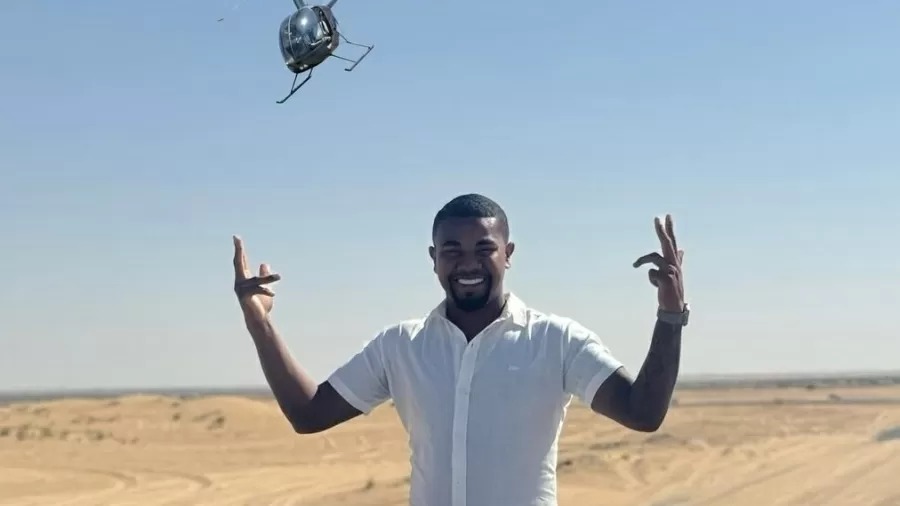 Davi Brito posta foto durante viagem a Dubai e internautas apontam Photoshop