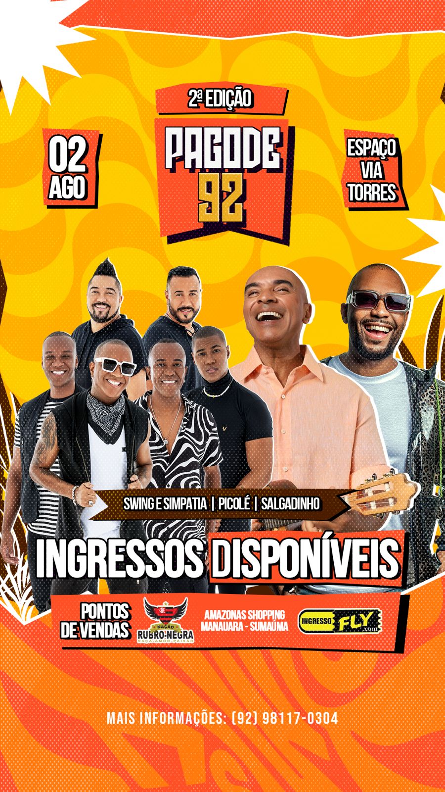 Pagode 92 traz grandes nomes dos anos 90 para Manaus em agosto