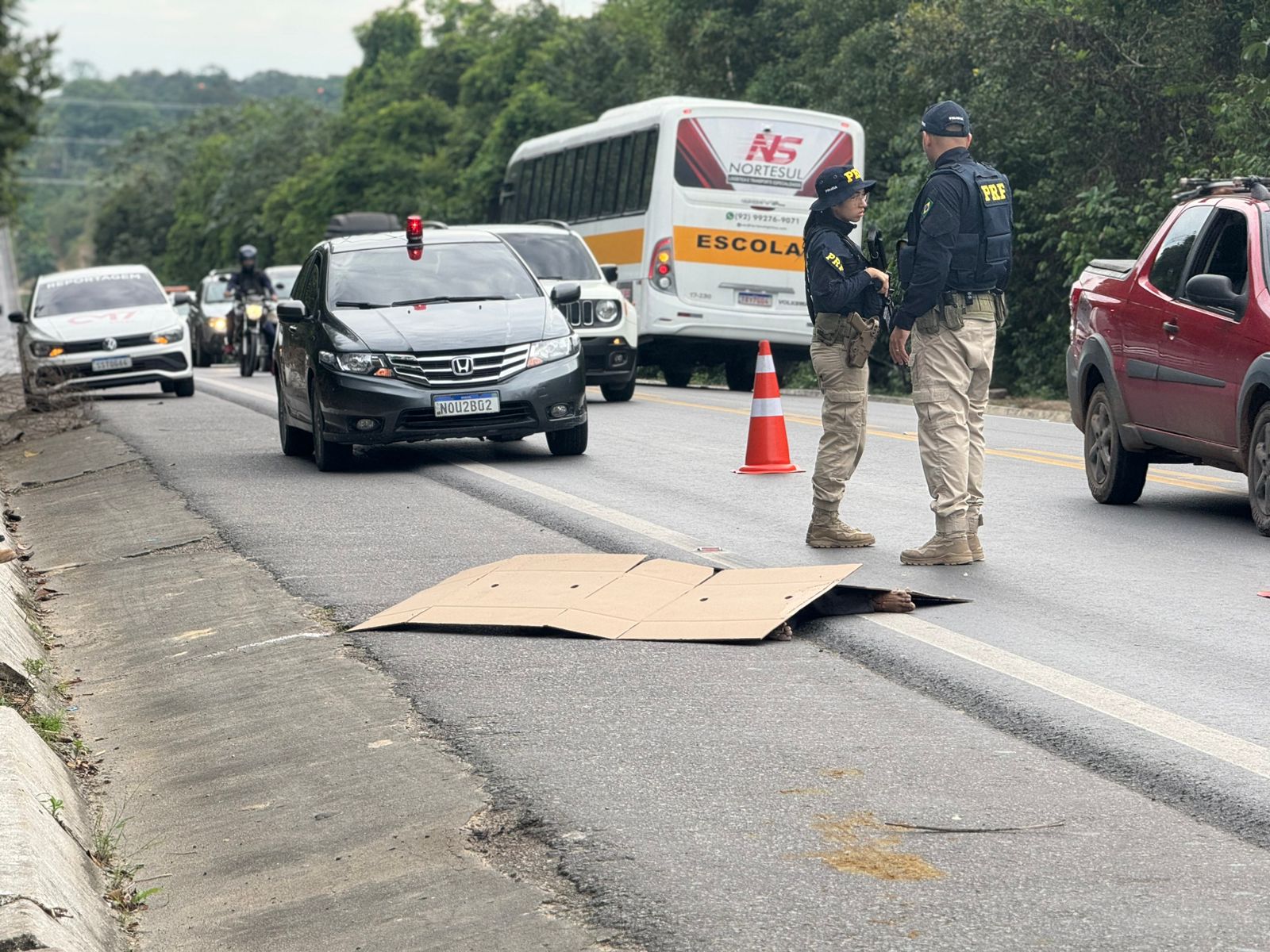 Idoso morre ao ser atropelado por viatura da SEAP na BR-174