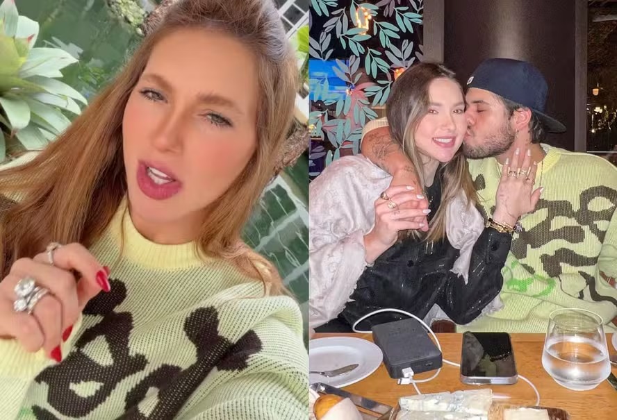 Virginia Fonseca posa com moletom de Zé Felipe após fim de affair com Vini Jr