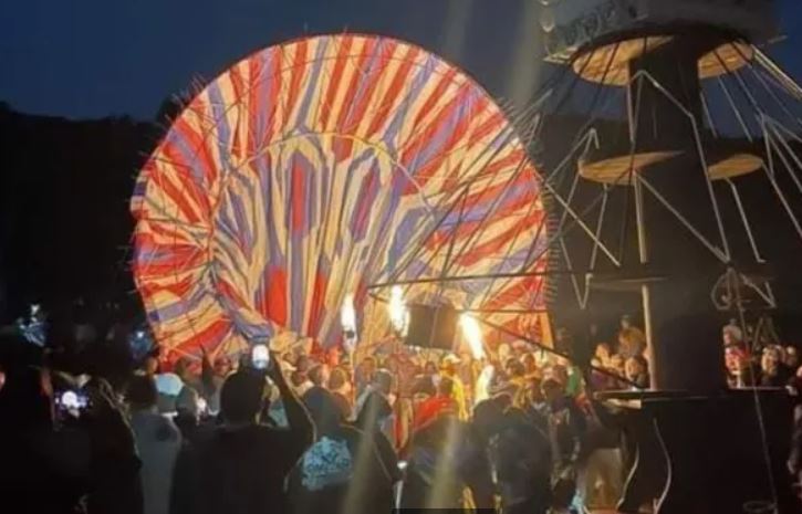 Imagens mostram soltura de balão gigante que danificou veículos e incendiou creche