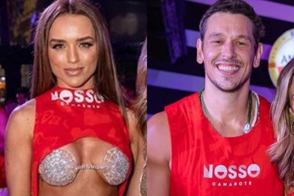 Rafa Kalimann e João Vicente são vistos aos beijos em camarote na Sapucaí