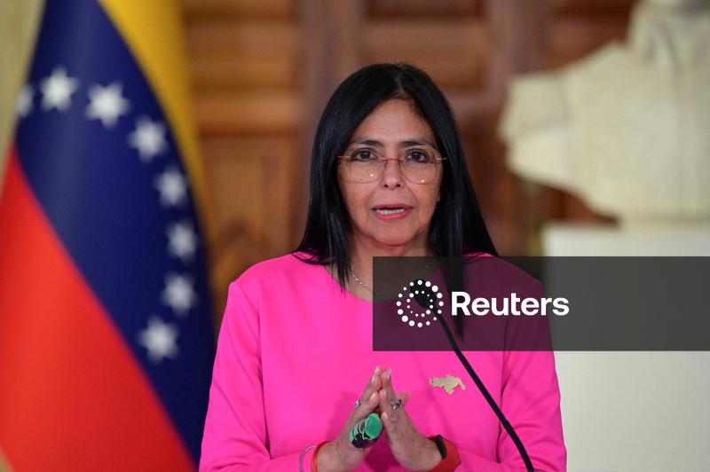 Presidente interina da Venezuela, Delcy Rodríguez, em Caracas