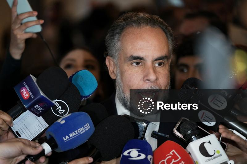 O ministro do Interior da Colômbia, Armando Benedetti em Bogotá, Colômbia