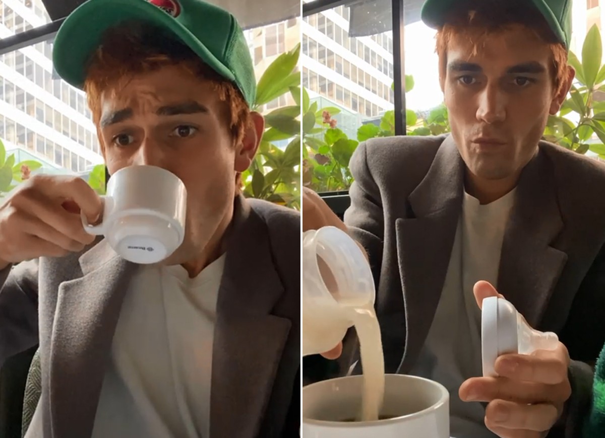 Ator de Riverdale divide opiniões ao beber café com leite materno 