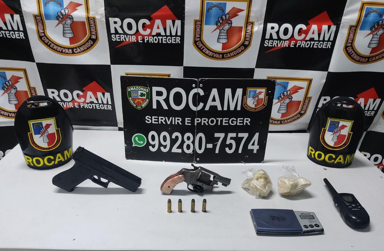 Dupla suspeita de tráfico e arrastões é presa com armas em Manaus