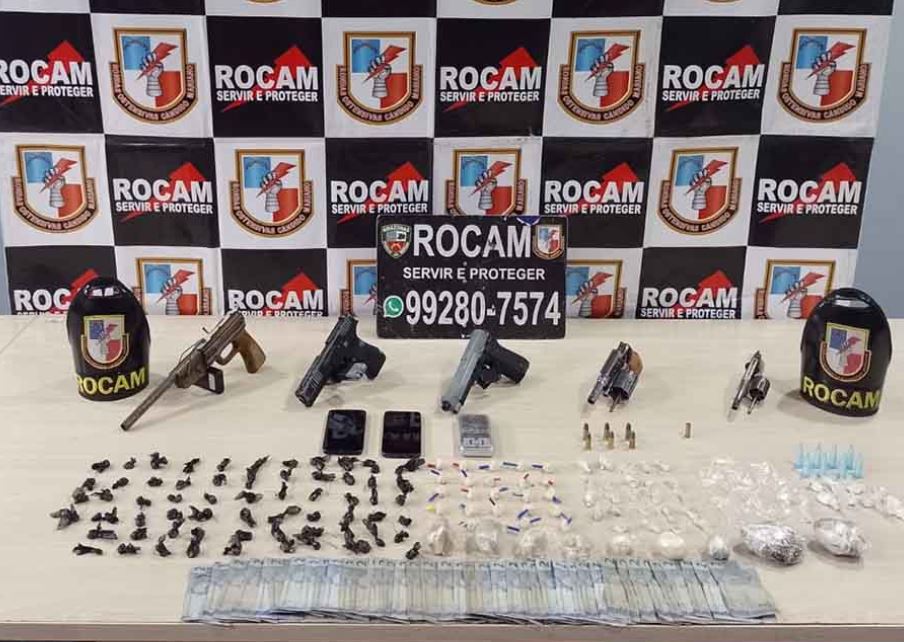 Homem é preso com arsenal e estoque de drogas escondidos em casa em Manaus