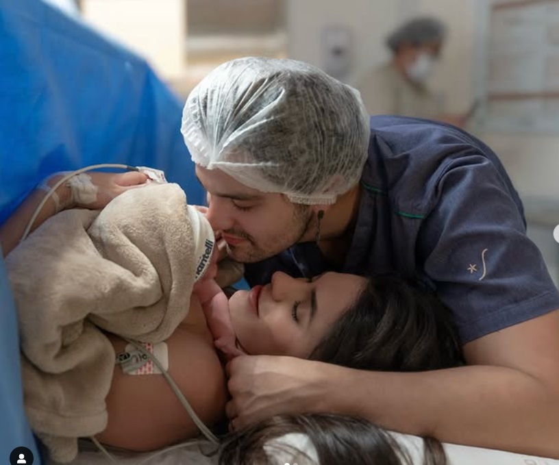 Luan Santana e Jade Magalhães postam primeiras fotos da filha