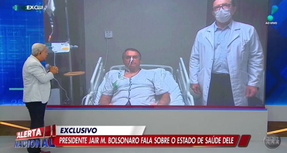 Ao vivo, Sikêra Jr. entrevista Bolsonaro do hospital: 'deixa de ser frouxo'