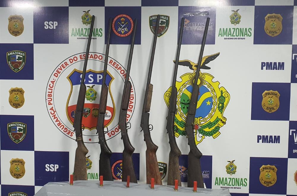 Seis espingardas são apreendidas durante operação contra 'piratas' em Coari
