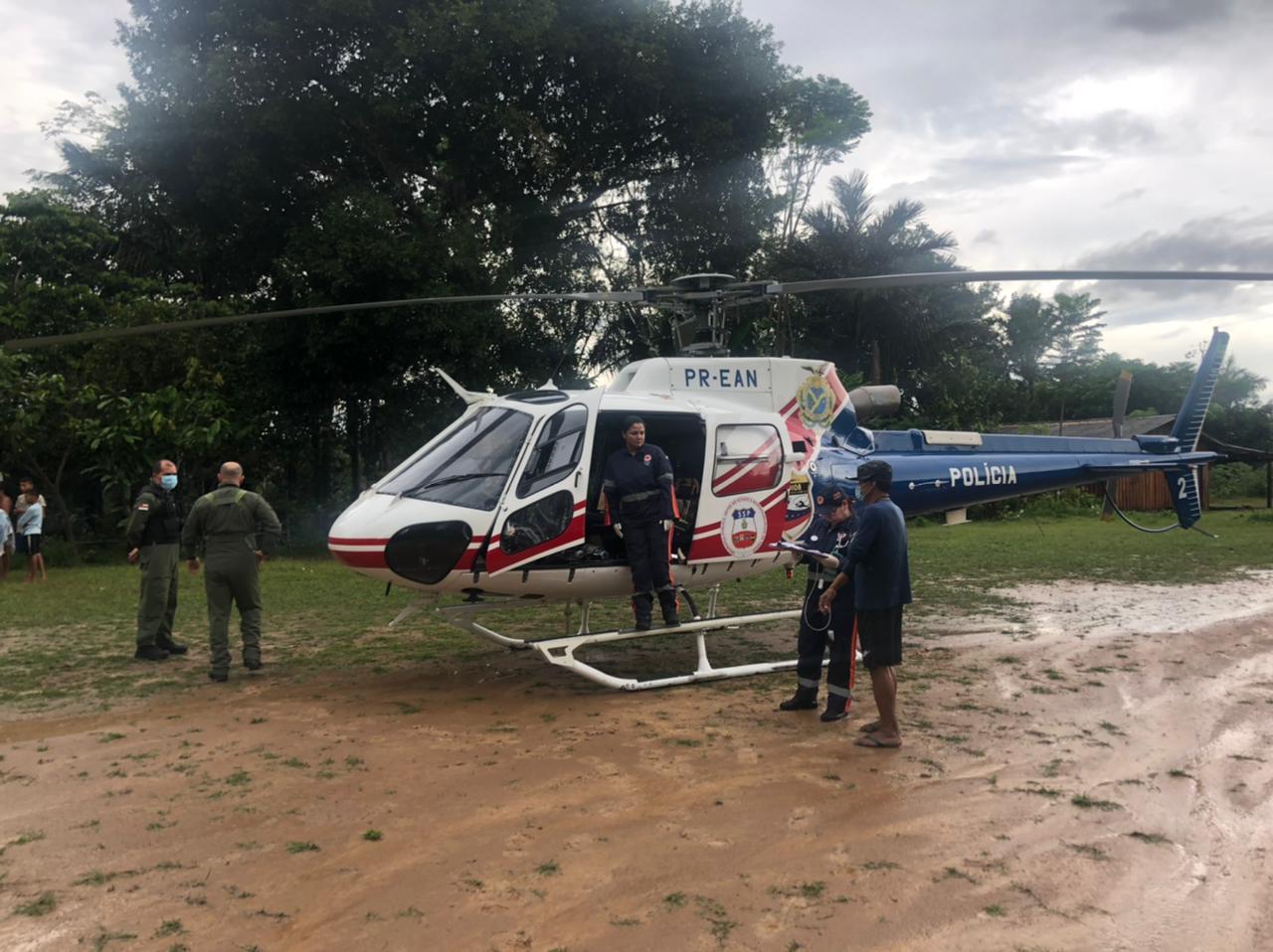 Idoso é levado de helicóptero ao 28 de Agosto após infarto em Novo Airão
