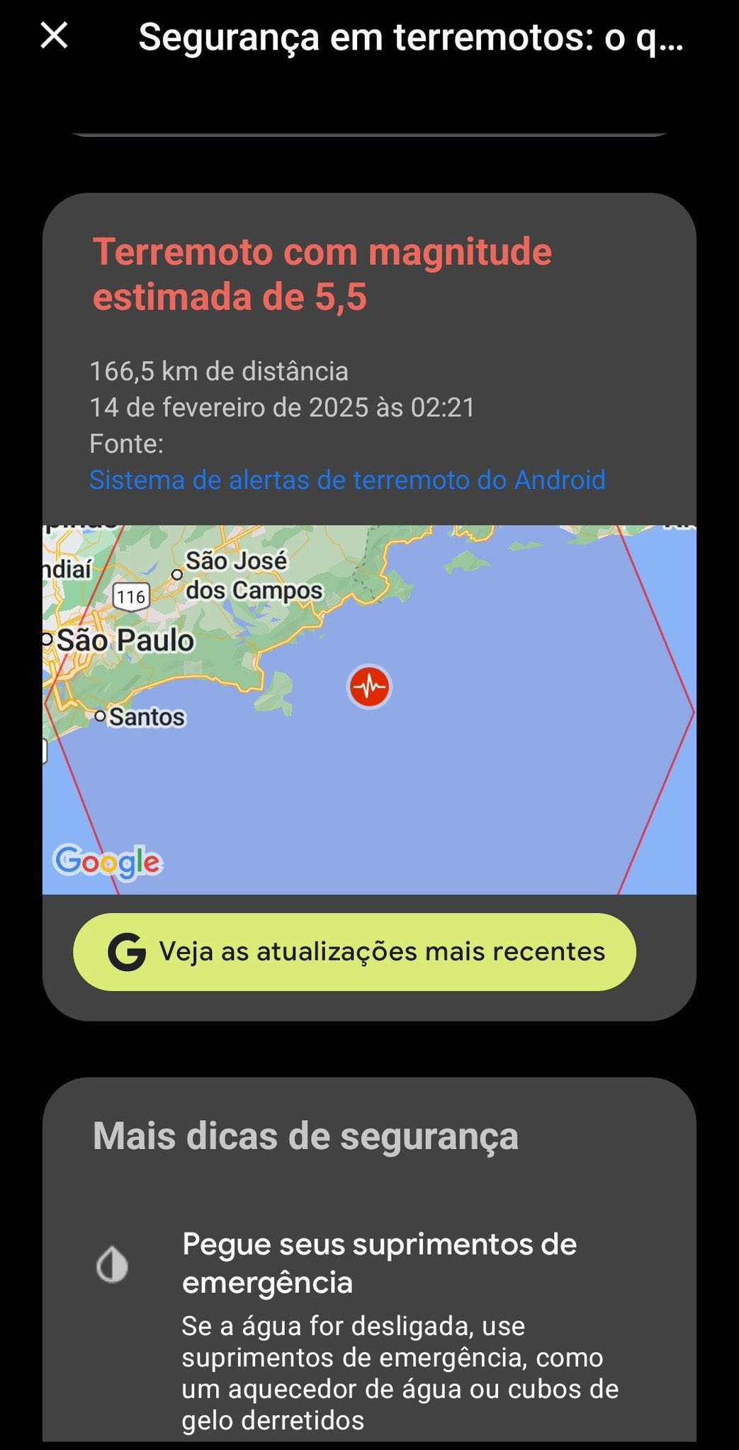Google envia alerta falso sobre terremoto no Brasil e gera preocupação