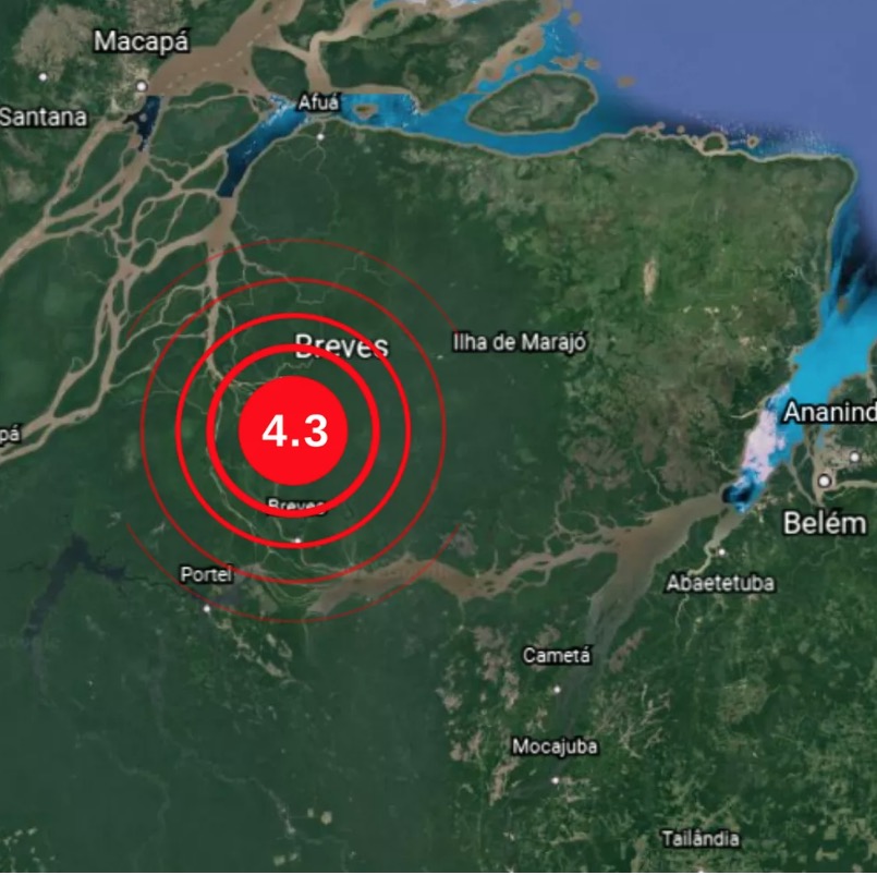 Terremoto de 4,3 na escala Richter é registrado no Pará