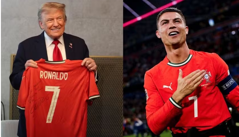 Cristiano Ronaldo envia camisa autografada com pedido de paz a Donald Trump