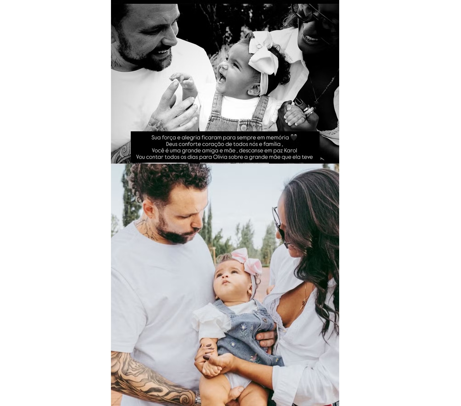 Ex-BBB Vinícius lamenta morte da mãe de sua filha de 10 meses