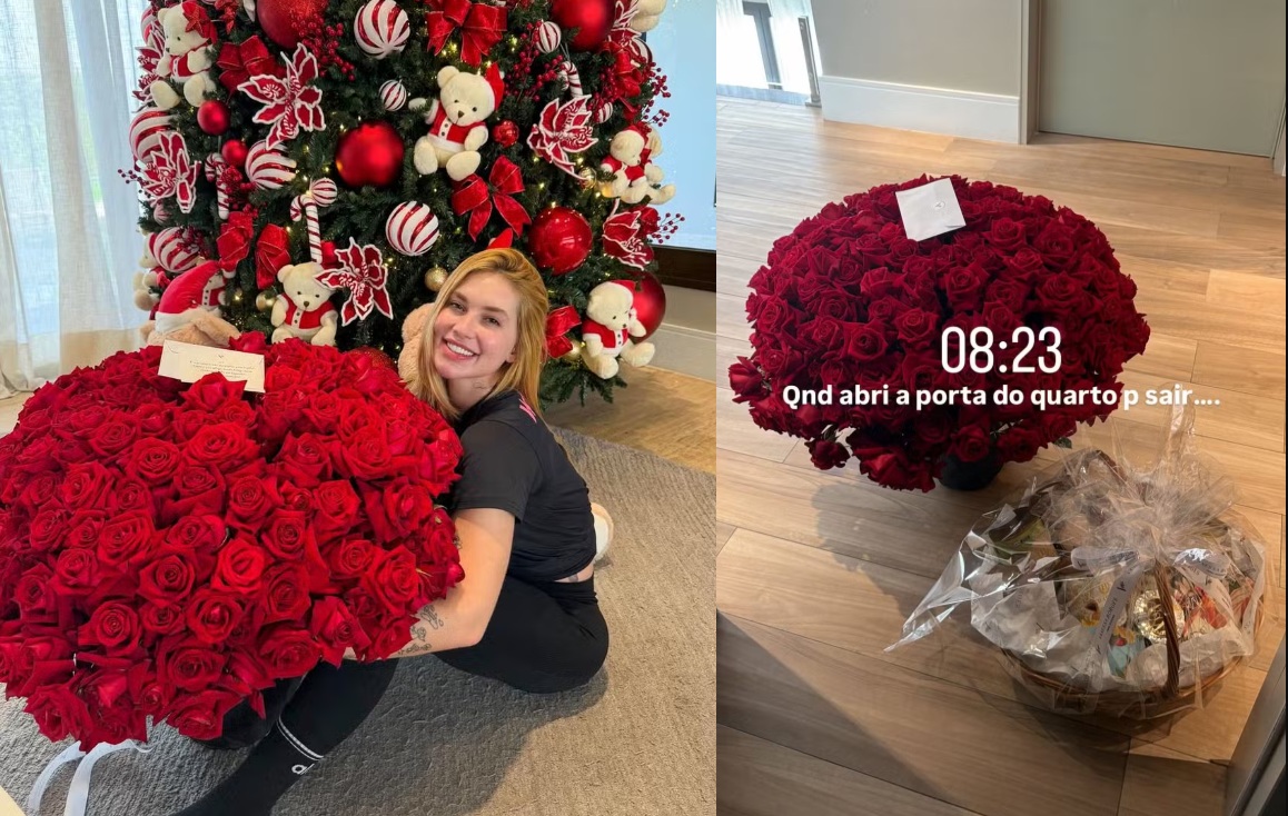 Virginia ganha surpresa de Vini Jr. em 1º mês de namoro