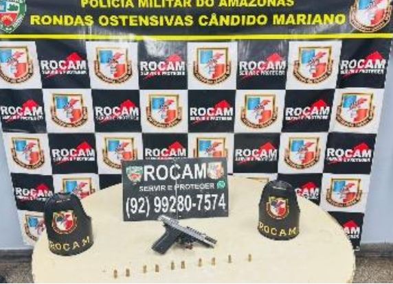 Foragido por homicídio é preso ao ser flagrado com pistola no Coroado