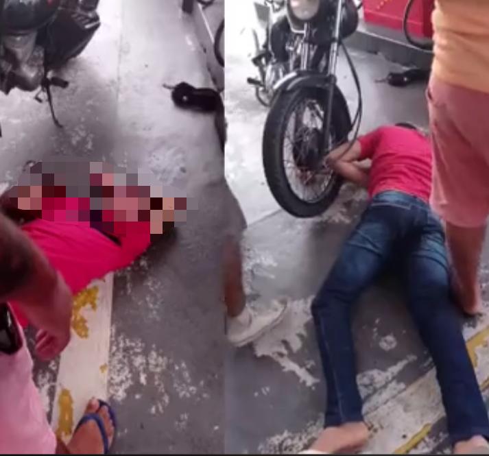 Suspeito de assalto é espancado em Manaus após ficar sem gasolina na moto