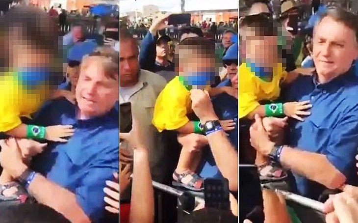 Partido vai ao STF contra Bolsonaro por tirar máscara de criança