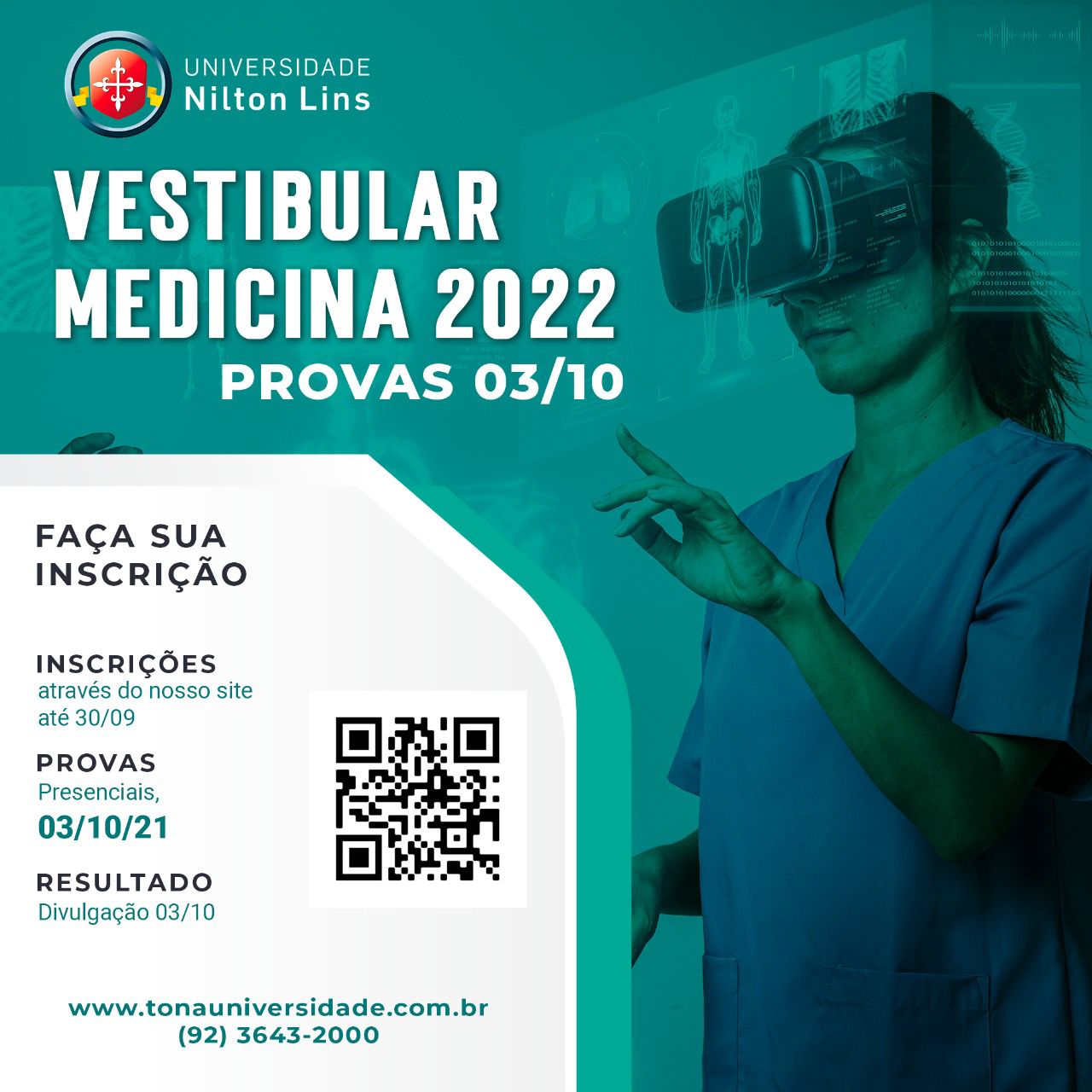 Universidade Nilton Lins abre inscrições para vestibular de Medicina