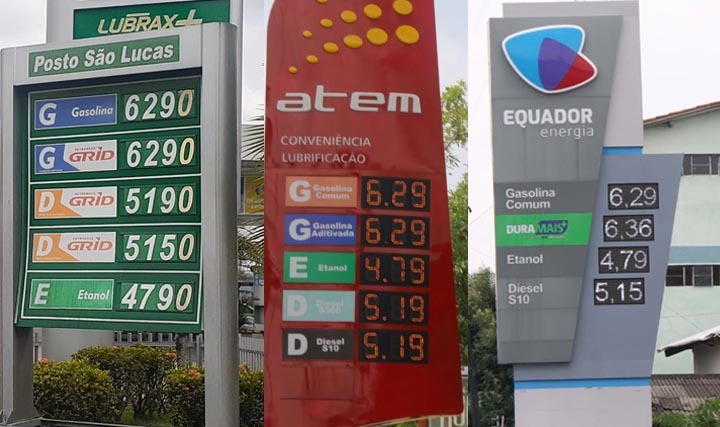 Manaus tem gasolina a R$ 6,29, mas preço deve subir ainda hoje