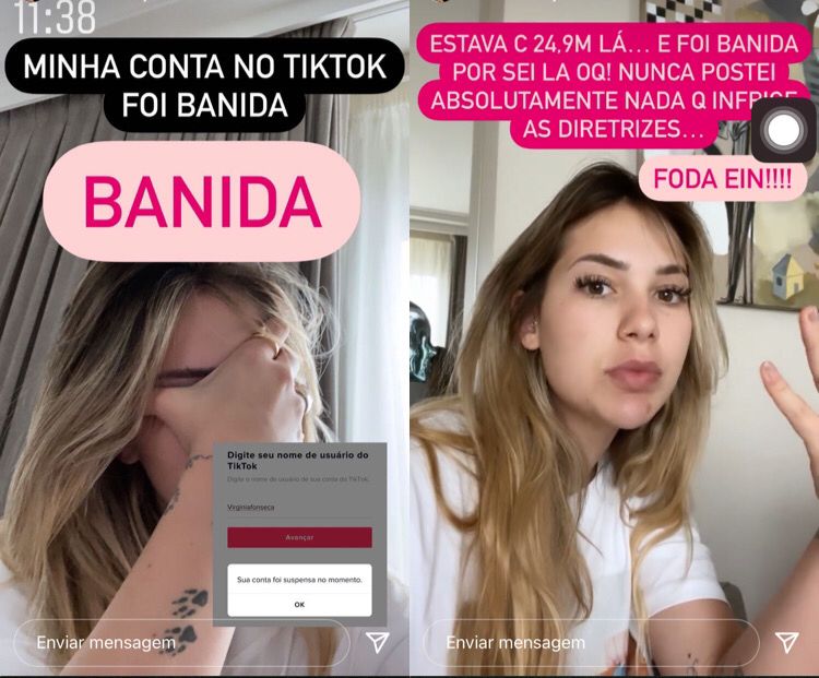 Virginia Fonseca tem conta banida do TikTok e faz desabafo