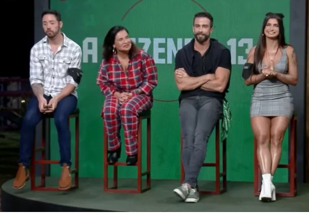 Rico, Solange, Erasmo e Marina formam a 7ª roça em 'A Fazenda 13'